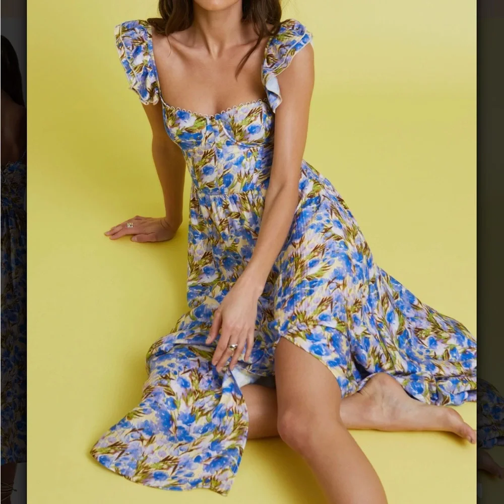 New - Wedelia Floral Bustier Midi Dress - Picture 2 of 5